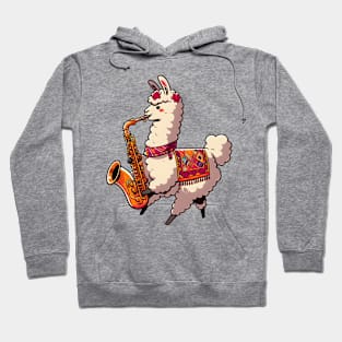 Llama saxophone lover Hoodie